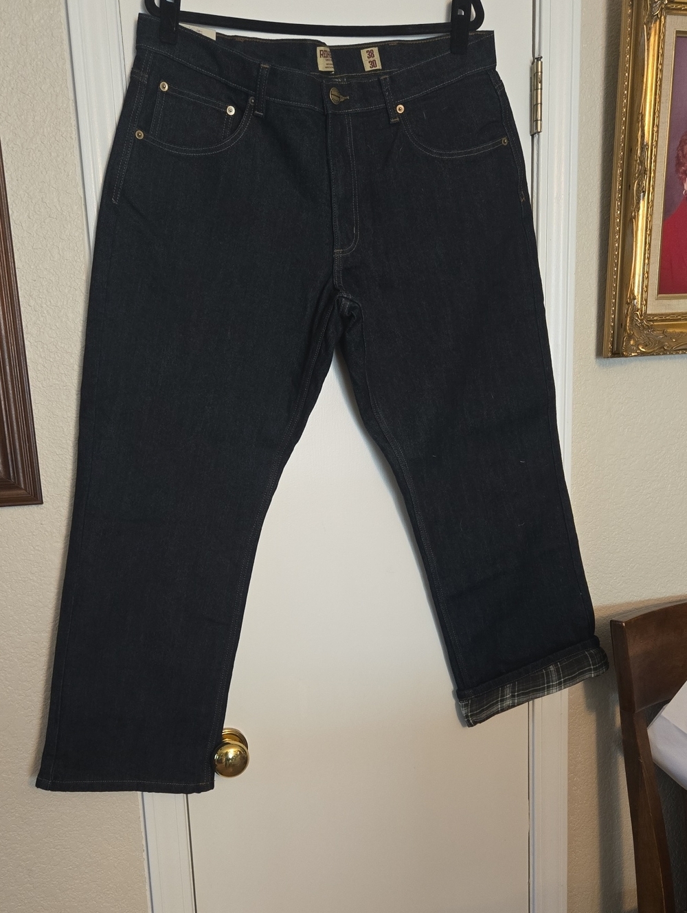 Flannel Lined NWT RedHead Men's Dark Blue Relaxed Straight Jeans  38x30
